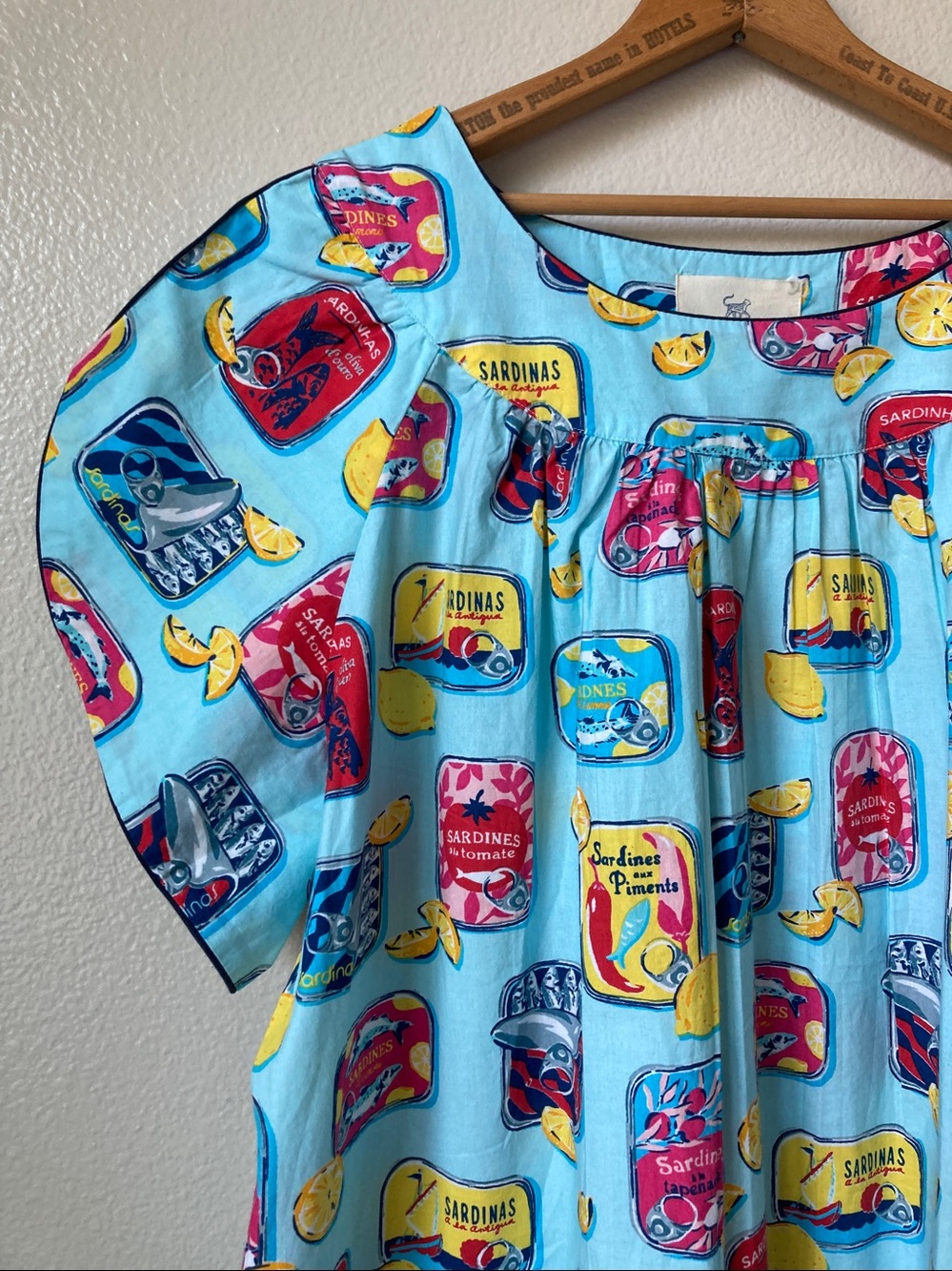 NWT Printfresh sardine lemon citrus print dress nightgown organic cotton sz 3X - Picture 2 of 10